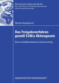 Imagen de portada: Das Freigabeverfahren gemäß § 246a Aktiengesetz 9783834914514