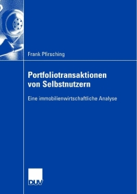 Immagine di copertina: Portfoliotransaktionen von Selbstnutzern 9783835007727