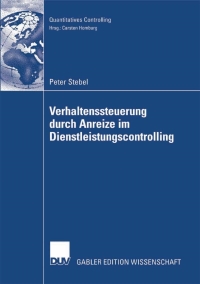 Cover image: Verhaltenssteuerung durch Anreize im Dienstleistungscontrolling 9783835008793