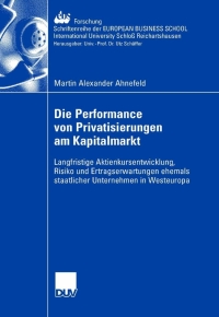 Titelbild: Die Performance von Privatisierungen am Kapitalmarkt 9783835008939