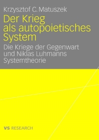 Imagen de portada: Der Krieg als autopoietisches System 9783835070035