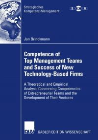 Cover image: Competence of Top Management Teams and Success of New Technology-Based Firms 9783835005167