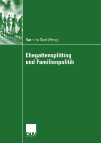 صورة الغلاف: Ehegattensplitting und Familienpolitik 1st edition 9783835060821