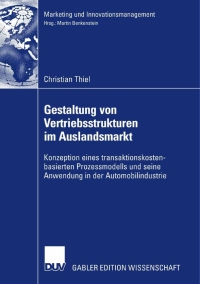 Cover image: Gestaltung von Vertriebsstrukturen im Auslandsmarkt 9783835009516