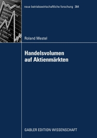 Cover image: Handelsvolumen auf Aktienmärkten 9783835009820