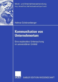 Cover image: Kommunikation von Unternehmertum 9783835003675