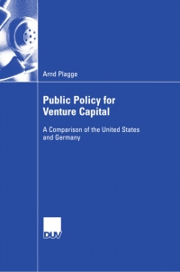 صورة الغلاف: Public Policy for Venture Capital 9783835002173