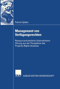 表紙画像: Management von Verfügungsrechten 9783835002364