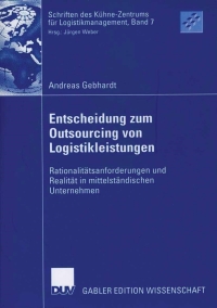 Cover image: Entscheidung zum Outsourcing von Logistikleistungen 9783835002463