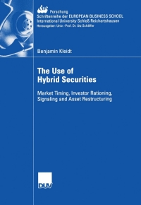 Cover image: The Use of Hybrid Securities 9783835002470