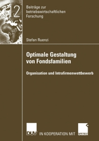 Imagen de portada: Optimale Gestaltung von Fondsfamilien 9783835002531