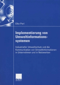 Cover image: Implementierung von Umweltinformationssystemen 9783835002562