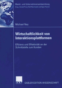 Cover image: Wirtschaftlichkeit von Interaktionsplattformen 9783835002623