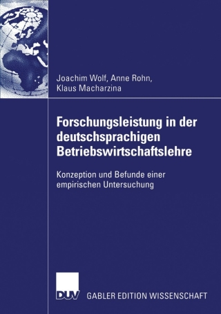 Cover image: Forschungsleistung in der deutschsprachigen Betriebswirtschaftslehre 9783835002647