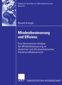 Cover image: Mindestbesteuerung und Effizienz 9783835002913