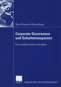 Cover image: Corporate Governance und Gehaltstransparenz 9783835003071