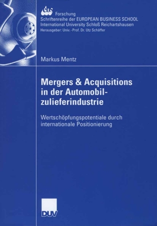 Imagen de portada: Mergers & Acquisitions in der Automobilzulieferindustrie 9783835003231