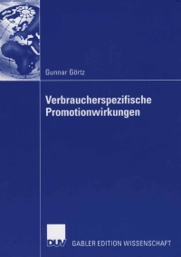 Omslagafbeelding: Verbraucherspezifische Promotionwirkungen 9783835003309