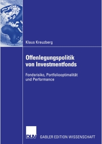 Imagen de portada: Offenlegungspolitik von Investmentfonds 9783835003668