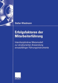 Cover image: Erfolgsfaktoren der Mitarbeiterführung 9783835003934