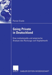 Imagen de portada: Going Private in Deutschland 9783835004108