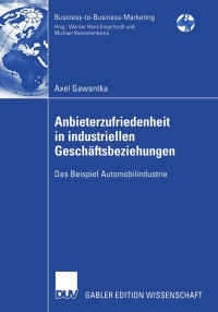 Imagen de portada: Anbieterzufriedenheit in industriellen Geschäftsbeziehungen 9783835004177