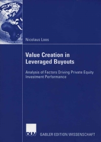 Cover image: Value Creation in Leveraged Buyouts 9783835004887