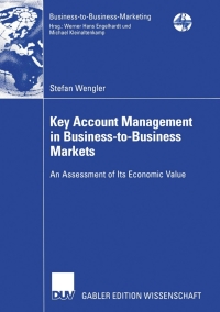 Cover image: Key Account Management in Business-to-Business Markets 9783835005174