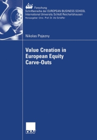 صورة الغلاف: Value Creation in European Equity Carve-Outs 9783835005266