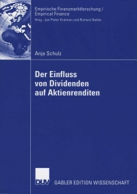 Imagen de portada: Der Einfluss von Dividenden auf Aktienrenditen 9783835006164