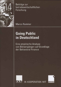 صورة الغلاف: Going Public in Deutschland 9783835006355