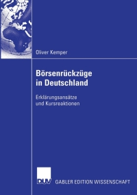 Imagen de portada: Börsenrückzüge in Deutschland 9783835007086