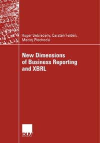 Cover image: New Dimensions of Business Reporting and XBRL 9783835008359