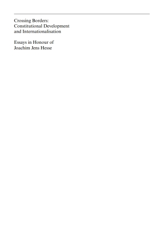 Cover image: Crossing Borders: Constitutional Development and Internationalisation 1st edition 9783899494792