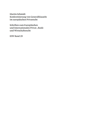 Cover image: Konkretisierung von Generalklauseln im europäischen Privatrecht 1st edition 9783899496130