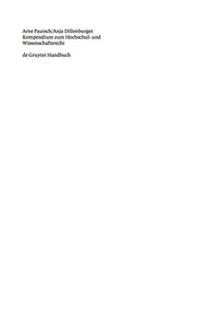 صورة الغلاف: Kompendium zum Hochschul- und Wissenschaftsrecht 1st edition 9783899497151