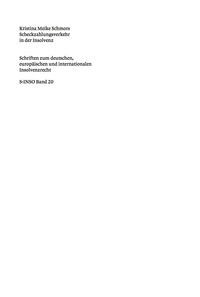 Cover image: Scheckzahlungsverkehr in der Insolvenz 1st edition 9783899497731