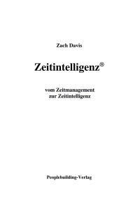 Cover image: Vom Zeitmanagement zur Zeitintelligenz 2nd edition 9783941546103