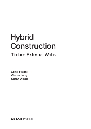 Cover image: Hybrid Construction – Timber External Walls 1st edition 9783955535759