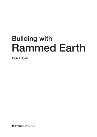 Immagine di copertina: Building with Rammed Earth 1st edition 9783955536763