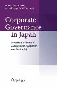 Cover image: Corporate Governance in Japan 9784431309192