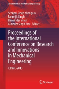 Immagine di copertina: Proceedings of the International Conference on Research and Innovations in Mechanical Engineering 9788132218586