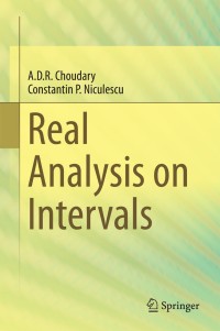 Imagen de portada: Real Analysis on Intervals 9788132221470