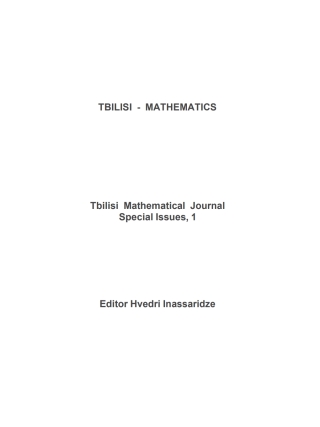 Omslagafbeelding: TBILISI - MATHEMATICS 1st edition 9788395609572