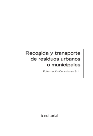 Cover image: Recogida y Transporte de Residuos Urbanos o Municipales. SEAG0108 1st edition 9788417026721