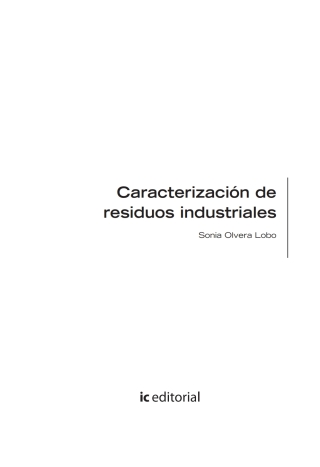 Omslagafbeelding: Caracterización de residuos industriales. SEAG0108 1st edition 9788417026998