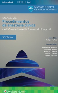 Imagen de portada: Manual de procedimientos de anestesia clínica del Massachusetts General Hospital 9th edition 9788416781904