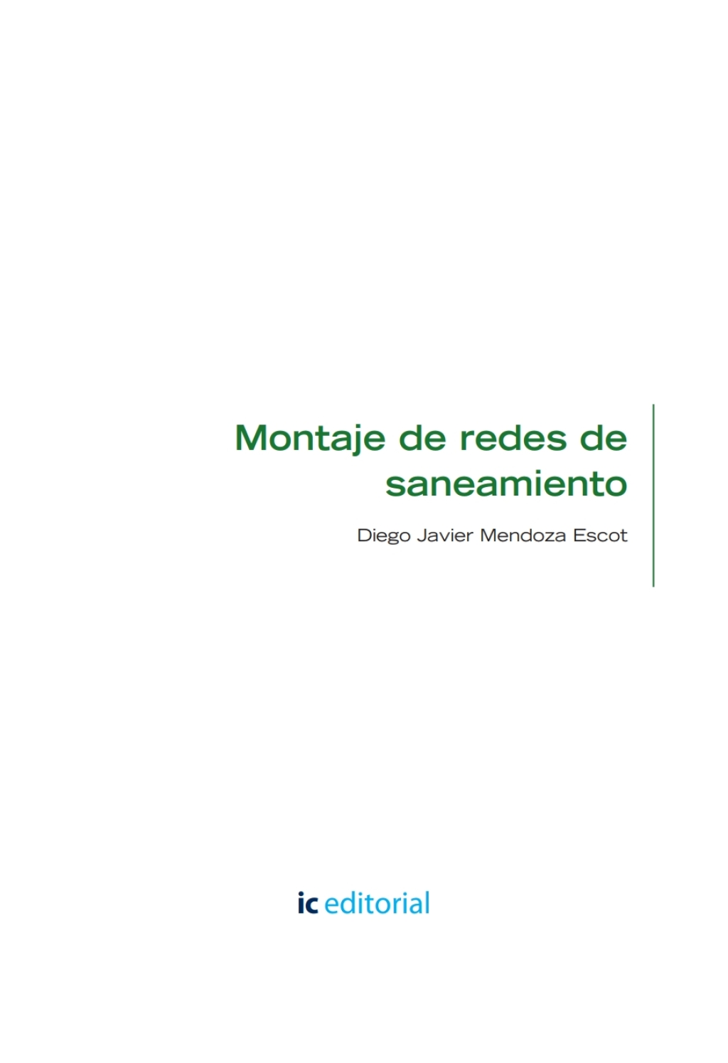 Montaje de redes de saneamiento. ENAT0108 1st Edition