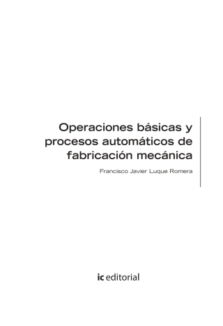 Cover image: Operaciones básicas y procesos automáticos de fabricación mecánica. FMEE0108 1st edition 9788417086558