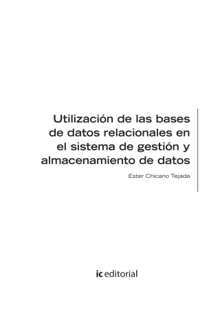 Cover image: Utilización de las bases de datos relacionales en el sistema de gestión y almacenamiento de datos. ADGD0208 1st edition 9788417224301